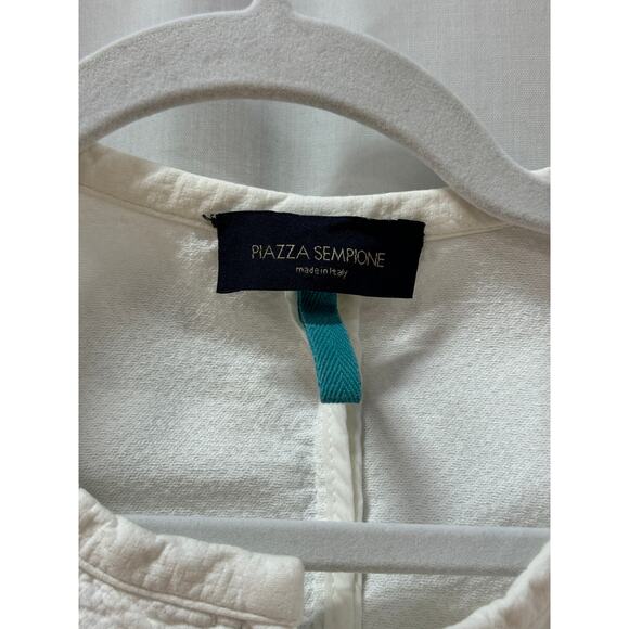 Piazza Sempione Long Sleeve Crop Jacket & Flare Pants Set White Women's 44 / M - Picture 3 of 9